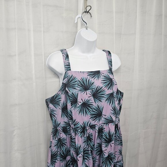 Dip Purple Blue Sleeveless Maxi Dress Beach Tropical Tiered Boho XL - Picture 4 of 11